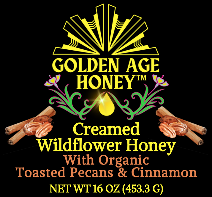 Creamed Wildflower Honey with Organic Toasted Pecan and Cinnamon