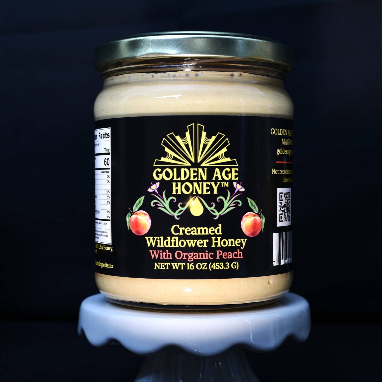 Creamed Wildflower Honey with Organic Peach